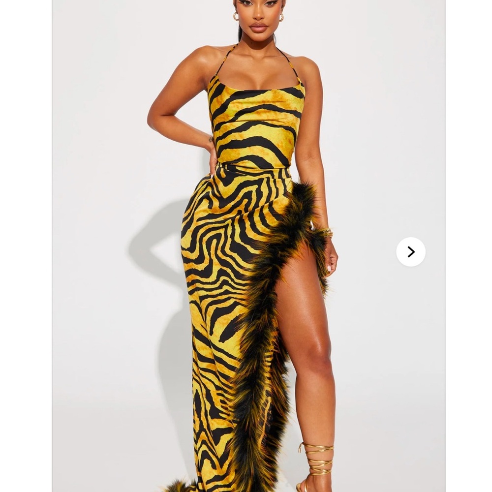 Yellow and Black Zebra Maxi Dress